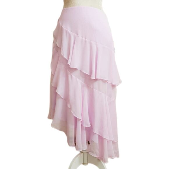 NWT Loveshackfancy Dasher Skirt Soft Iris Pink Ruffle Asymmetric $475 Sz 6 - Picture 2 of 11